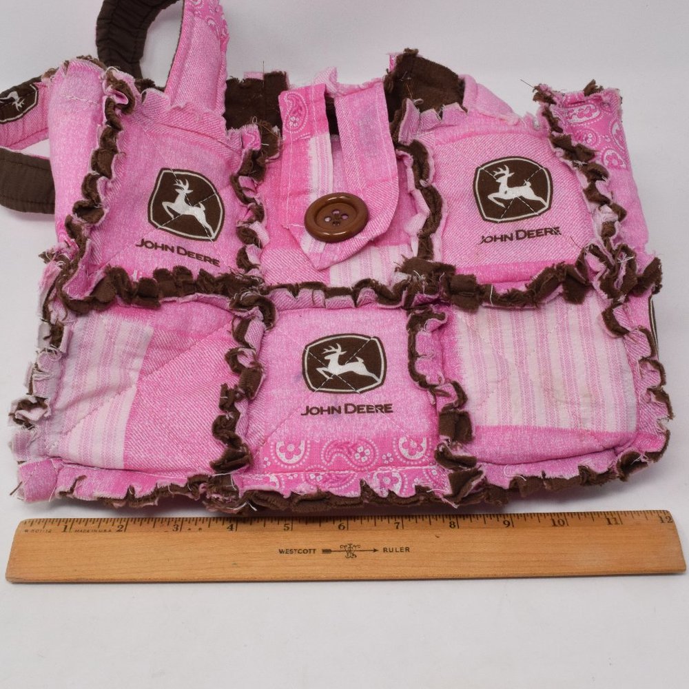John Deere Handmade Purse Quilt Pink Brown White - Picture 10 of 15